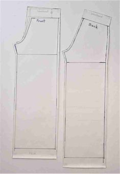 the front and back views of a sewing pattern for a vest or top with pockets