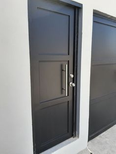 two black doors are shown side by side