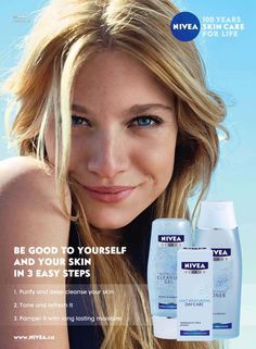 Skincare Magazine Ad, Nivea Advertisement, Skincare Advertisement, Medical Cosmetology, Skincare Advertising, Skin Care Advertising, Red Lipstick Makeup Looks, Skincare Ads, Classic Red Lipstick