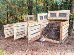 Open Compost Pile, Garden Compost Bin Ideas, How To Start Composting For Beginners, How To Make Compost For Garden, 3 Bin Compost System, Pallet Compost Bin Diy, 3 Bin Compost, Hobby Farm Aesthetic, Soil Remediation