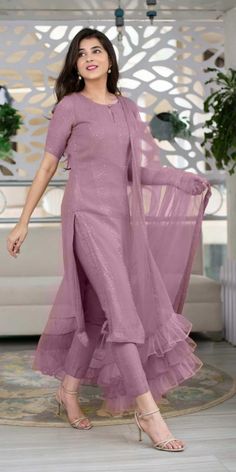 Glorious Light Purple Color Heavy Rayon Sequence Work Designer Salwar Suit Mode Abaya, Trendy Dress Outfits, Boutique Dress Designs, Fancy Dress Design, Stylish Dress Book