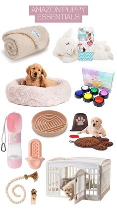 Amazon Puppy Must Haves Small Dog Decor, Dog Owner Essentials, Essentials For Puppy, Minimalist Dog Supplies, Small Dog Necessities, Must Have Puppy Essentials, Pink Puppy Supplies, Puppy Bags For New Owners, Aesthetic Puppy Accessories