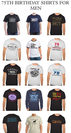 men's t - shirts with different styles and colors are shown in this image