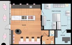 a floor plan for a kitchen and living room in an apartment or condo with separate dining area