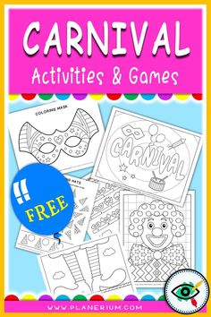 the carnival activities and games for kids to play with are included in this free printable activity