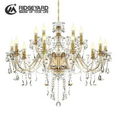 a chandelier with many lights hanging from it's sides and the words ridgeyard warm up your life