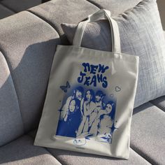 New Jeans Tote Bag, Y2k Tote Bag, Jeans Tote Bag, Cluttered Mind, Aesthetic Merch, Bts Purple, Summer At The Beach, Environmental Consciousness