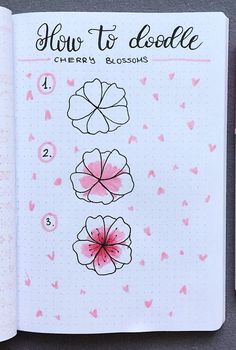 Bullet Journal Flower Doodles, Ideas For Your Journal, New Bullet Journal, Doodle Art For Beginners, Flower Doodle, Bullet Journal Paper, Draw Ideas, Doodle Ideas