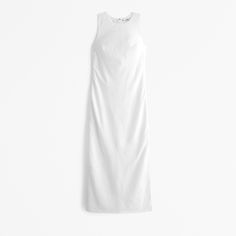 Elevate your wardrobe with the Abercrombie & Fitch Women's High-Neck Linen-Blend Maxi Dress, a perfect blend of elegance and comfort. 

- Size: S
- Color: White
- Material: Body - Linen, Cotton; Lining - Cotton
- Gender: Female
- Age Group: Adult

This dress features a sophisticated high-neck design and a body-skimming silhouette that gracefully flatters your figure. The soft linen-blend fabric ensures breathability and comfort, while the center-back keyhole closure adds a touch of allure. Ideal Spring High-neck Dress With Side Slits, Spring High Neck Maxi Dress With Side Slits, Spring High Neck Dress With Side Slits, Fitted Maxi Dress With Side Slits For Daywear, Fitted Linen Maxi Dress For Party, Fitted Linen Maxi Dress For Evening, White High Neck Maxi Dress For Spring, Formal Fitted Linen Maxi Dress, Chic High Neck Maxi Dress With Side Slits