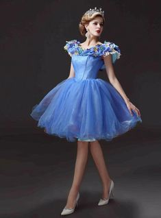 Cinderella Style Off The Shoulder Organza A-Line Homecoming Dresses Bi – prommirror Cinderella Short Dress, Simple Homecoming Dresses, Cheap Homecoming Dresses, Short Homecoming Dresses, 파티 드레스, Evening Dresses With Sleeves, Short Party Dress, Dream Dresses, Cinderella Dresses