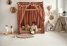 30 of the Coziest IKEA KURA Hacks - Curbly Toddler Bed Canopy, Boho Bed Canopy, House Bed Canopy, Muslin Curtains, Canopy Nursery, Baby Bed Canopy, Montessori House Bed, Bed Canopies, Kids Bed Canopy