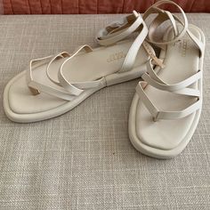 Brand: Boohoo Size: Us W 8 Color: Off-White, Sand, Cream Nwot, Protective Wrapping Still On Buckle Cushion Sole Creme Shoes, Chunky Sandals, Women's Shoes Sandals, Shoes Sandals, Buckle, Off White, Cream, Sandals, Women Shoes