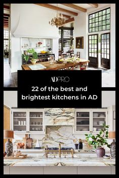 the kitchen is clean and ready to be used as a dining room or living room