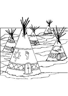 three teepees are standing in the water