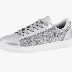 Glitter Sparkly Fashion Sneakers Shoes Shiny Casual Shoes Bling Sequin Size 11 Brand New No Box Silver Glitter Casual Sneakers, Silver Glitter Lace-up Sneakers, Casual Silver Sparkling Sneakers, Silver Sparkling Lace-up Sneakers, Silver Lace-up Party Sneakers, Silver Sparkling Sneakers With Round Toe, Silver Sparkling Synthetic Sneakers, Sparkling Silver Synthetic Sneakers, Casual Silver Glitter Sneakers