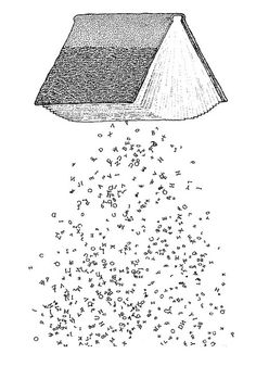 an old fashioned drawing of a bottle with sprinkles coming out of it