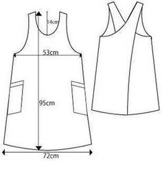 the front and back view of a women's tank top, with measurements for it