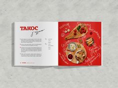 a cookbook with an image of food on it