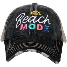 Katydid Beach Mode Women's Trucker Hats - Katydid.com Trendy Beachwear, Distressed Cap, Women Trucker, Baseball Trucker Hat, Embroidered Hats, Girls Weekend, Beach Hat, Cool Hats, Personalized Embroidered