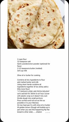 the recipe for homemade flour tortillas is shown in an image above it's description