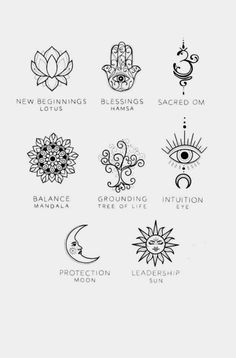 the seven chakras are depicted in this black and white drawing, which shows different symbols