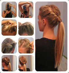 next hair style to master... Braids And Ponytails, Sanggul Modern, Ponytail Hairstyles Tutorial, Ponytail Hairstyles Easy, Second Day Hairstyles, Braided Ponytail Hairstyles, A Pony, Braided Ponytail