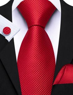 Brand: Barry Wang Material: 100% Silk What You Get: Same design Tie, Pocket Square & Cufflinks? Size: Necktie in 59" Length & 3.35" width at the tip, pocket square in 9"x 9"size Quality: Barry Wang Focus on Ties for Many Years, Good Quality Interlining Makes Our Ties Weighted and Elastic, Which are Easily Designed for A Perfect Knot.For More Quality Stylish Ties with Unbeatable Price, Please Click Our shop to Check More.With So Much Choice and Impeccable Quality, There's No Excuse Not to Have A Classic Red Suit And Tie Accessories For Groom, Red Wedding Suit And Tie Accessories With Pocket Square, Red Wedding Pocket Square, Red Pocket Square For Wedding, Wedding Ties For Men, Ties For Men, Plaid Shirts, Silk Wedding, Wedding Ties