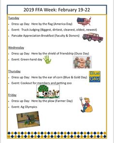 a flyer with pictures and words for the event, including an image of children's toys