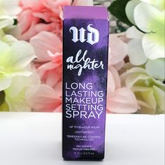 Urban Decay's All Nighter Makeup Setting Spray Is Waterproof And Long Lasting. Your Look Will Stay Locked In Place For Up To 16 Hours No Touchups Needed. Transfer-Resistant: So Your Makeup Stays On You, Not Bae's Shirt Oil-Free: Suitable For Multiple Skin Types Vegan Formula: Not Derived From Animal Ingredients Cruelty-Free: Urban Decay Is Cool, Not Cruel. Urban Decay All Nighter, Makeup Setting Powder, All Nighter, Makeup Setting Spray, Long Lasting Makeup, Urban Decay Makeup, Setting Spray, Setting Powder, Urban Decay