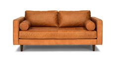 Sven Charme Tan 72" Sofa Sofa Front View, Tan Sofa, Tan Leather Sofas, Cheap Living Room Furniture, High Quality Sofas, Mid Century Modern Sofa, Tufted Leather, Leather Couch, Brown Living Room