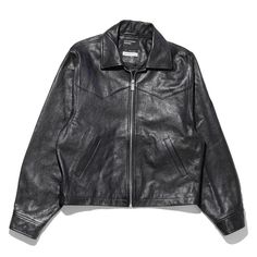 SIGNATURE WESTERN JACKET — Enfants Richés Deprimes Classic Fall Outerwear For Rodeo, Classic Long Sleeve Outerwear For Rodeo, Retro Long Sleeve Outerwear For Rodeo, Fitted Western Leather Jacket With Long Sleeves, Western Style Leather Jacket For Workwear In Winter, Western Jacket, Press Studs, Black Crop, Medium Weight