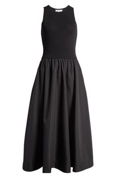 Move stylishly from day to night in this versatile tank dress designed in a longline silhouette with a ribbed bodice. 50" length (size Medium) Jewel neck Bodice is 53% viscose, 47% polyamide; skirt is 100% polyester Machine wash, line dry Imported Summer Workwear Ribbed Midi Dress, Summer Ribbed Midi Dress For Work, Sleeveless Ribbed Dress For Daywear, Ribbed Sleeveless Dress For Daywear, Sleeveless Ribbed Midi Dress For Daywear, Chic Nordstrom Midi Dress, Nordstrom Fitted Sleeveless Dress, Fitted Sleeveless Nordstrom Dress, Runway Outfits