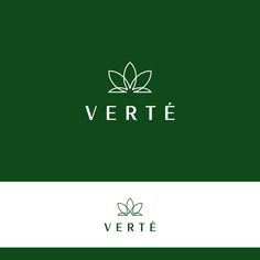 a green and white logo with the word verte on it's side