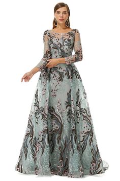 Halsing: Rund 
Silhouette: A-linje
Ermet lengde: Langhylse
Midjelinjen: Droppet
Pynt: applikasjoner blonder Sequin Sleeve, Corset Dress Prom, Lace Prom Dress, Dresses Royal, Custom Size Dresses, Lace Corset, Vestidos Prom, Linnet, Gala Dresses