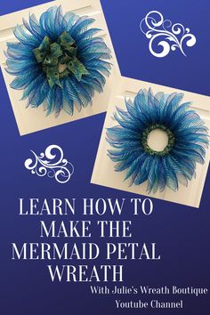 Learn how to make the Mermaid Petal wreath. Step by step tutorial on how to make a wreath with Julie's Youtube video. If you love to create then you will love making this wreath. Deco Mesh Wreath Tutorial, Ribbon Wreath Tutorial, The Mermaid Wreath. Trending Wreaths of Pinterest, DIY Projects, DIY Wreath, Crafting Made Easy with Julie's Wreath Boutique Poly Mesh Ribbon Wreath, Mermaid Wreath Deco Mesh, How To Make A Flower Wreath Step By Step, Step By Step Deco Mesh Wreath, Butterfly Wreath Diy Deco Mesh, Mesh Ribbon Crafts, How To Add Ribbon To Deco Mesh Wreath, Deco Mesh Wreaths Tutorials Step By Step, How To Make Mesh Wreaths Step By Step