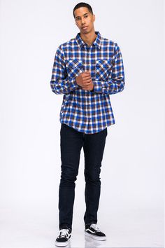 Model is 5'11 wearing size Large. 60% Cotton, 40% Polyester Chest Pockets Button Closure Button Cuff Relaxed Fit Cotton Flannel Shirt With Snap Buttons, Casual Cotton Flannel Shirt With Snap Buttons, Casual Plaid Shirt With Button Cuffs, Casual Flannel Shirt With Snap Buttons For Work, Casual Plaid Shirt With Snap Buttons, Casual Cotton Flannel Shirt With Button Closure, Plaid Cotton Flannel Shirt With Snap Buttons, Casual Collared Flannel Shirt With Button Cuffs, Relaxed Fit Flannel Shirt With Button Closure