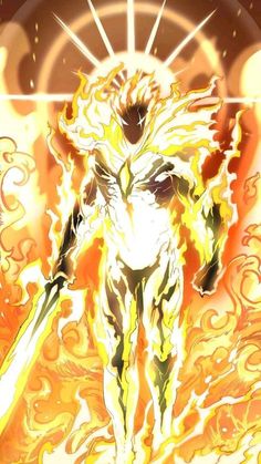 Fire Power Ideas, Sun Armor Character Design, Fire Oc Art, Fire Character Design, Fire Human, Fire Oc, Fire Monster, God Of Light, God Of Fire