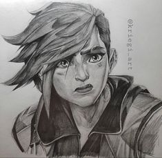 a pencil drawing of a boy with long hair and an angry look on his face