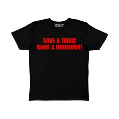 Crewneck baby tee in black with red text. This soft, short-fit shirt runs true to size and usually falls on the hips or belly button. It’s designed to have a flattering fit that hugs the body. Go up a size if you prefer a more loose fit. ★ 100% airlume combed and ring-spun cotton (soft, durable, high quality) ★ Ethically made in the USA Fitted Slogan T-shirt With Short Sleeves, Fitted Short Sleeve Slogan T-shirt, Fitted Band Merch Shirt With Text Print, Red Short Sleeve Band Merch Top, Fitted Black Slogan Shirt, Black Fitted Slogan Shirt, Red Slogan Short Sleeve Shirt, Fitted Black Slogan T-shirt, Red Short Sleeve Shirt With Slogan