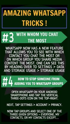 an info poster with the words amazing whatsapp tricks