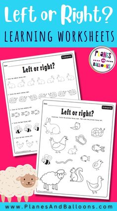 the left or right? learning worksheets for kids to learn how to write and draw