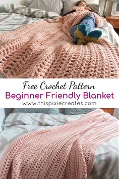 Pink textured crochet blanket with holes. Crochet Stitches For Chunky Yarn Afghan Patterns, Fast And Easy Crochet Blanket Free Pattern, Loose Crochet Blanket Patterns Free, Crochet Basic Pattern Free, Mountain Mama Crochet Blanket, Fast Crochet Afghan, Free Throw Blanket Crochet Pattern, First Time Crochet Blanket, Crochet Blanket Patterns Fast