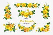 cross stitch pattern with yellow roses and green leaves