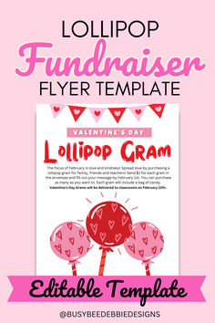 valentine's day lollipop flyer template