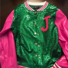 Jojo Siwa Jacket Size 10-12 New Without Tags Excellent Condition See Photos For Details Green Girl, Jojo Siwa, Green Sequins, Unisex Jacket, Girl Coat, Girls Jacket, Green Jacket, Track Jackets, Kids Jacket