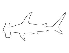 the outline of a shark is shown in black and white, with one line drawn across it