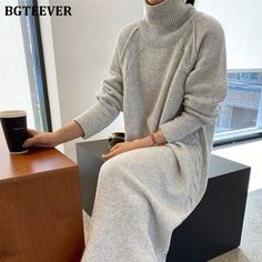 Brand Name: BGTEEVERSilhouette: LOOSEOrigin: CN(Origin)Season: WinterNeckline: TurtleneckSleeve Style: RegularStyle: CasualDresses Length: Ankle-LengthMaterial: AcrylicMaterial: Knitting CottonAge: Ages 18-35 Years OldProfile Type: HModel Number: BY2036Closure Type: PulloverSleeve Length(cm): FullType: RegularGender: WOMENWaistline: empirePattern Type: Solidseason: autumn winteritem type: women sweaters dressitem: women knitted dresssize: S,M Oversized Knit Dress, Vestidos Casual, Long Sweaters For Women, Long Sweater Dress, Women Sweaters Winter, Women Sweaters, Oversize Knit, Long Sweater, Sweater Dress Women