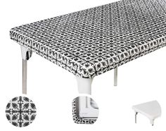 an image of a table with black and white patterns