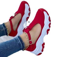 Women's Casual Tennis Sneakers Comfortable Non-slip Flat Shoes Sneakers Comfortable, Tennis Sneakers, Flat Shoes, Women's Casual, Black Shoes, Shoes Flats, Red And Blue, Blue Black, Casual Women