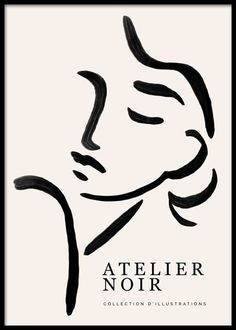 a black and white poster with the words atelier noir written in french on it